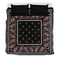 King Black Bandana Duvet Cover Set