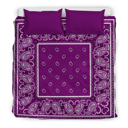 King Purple Plum Bandana Duvet Cover Set
