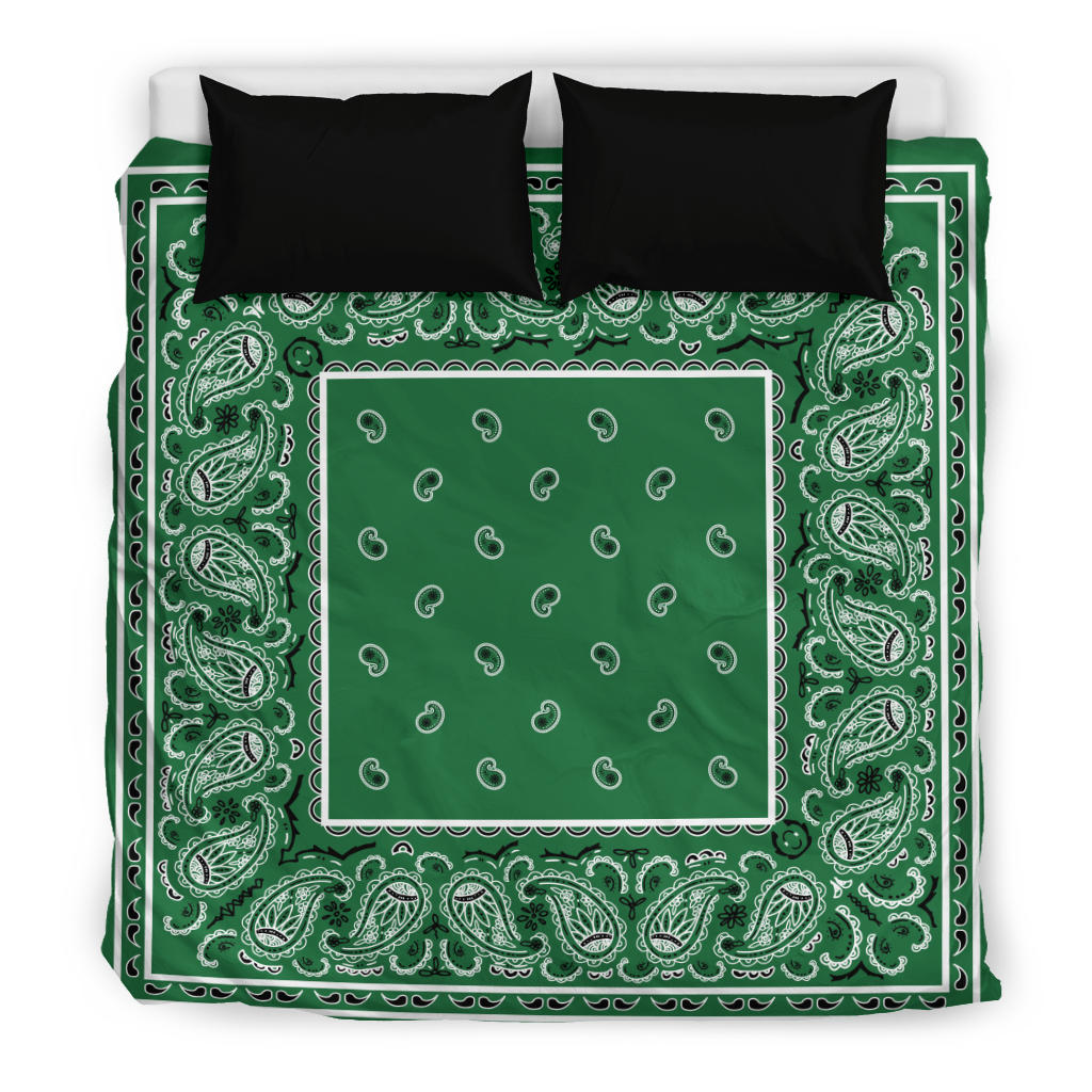 King Green Bandana Duvet Cover Set