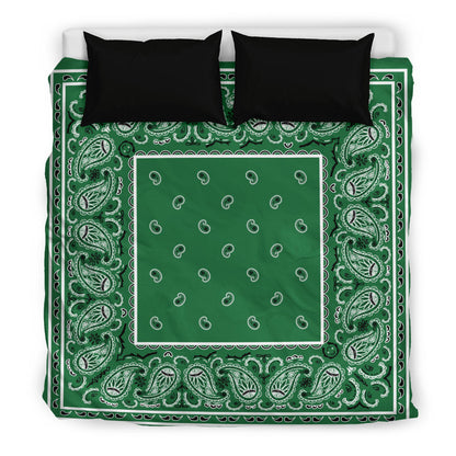 King Green Bandana Duvet Cover Set