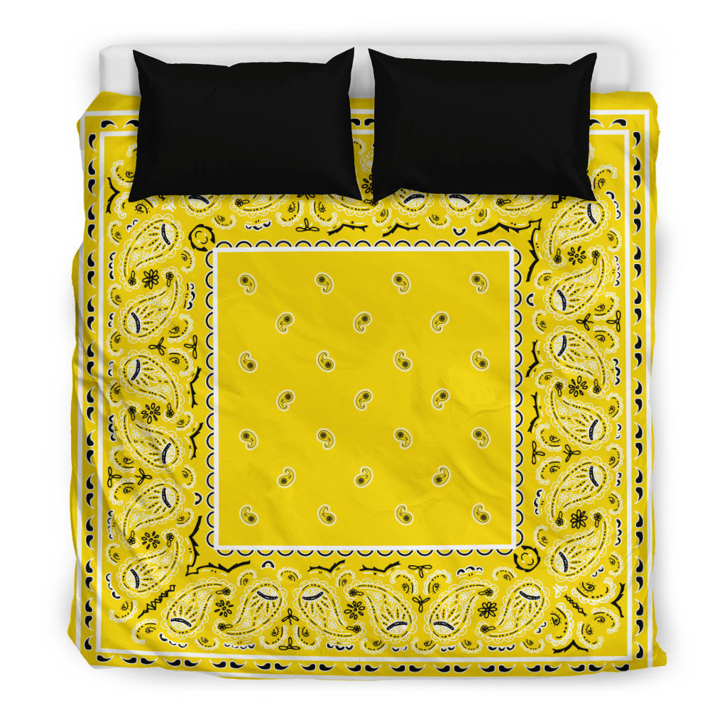 King Yellow Bandana Duvet Cover Set