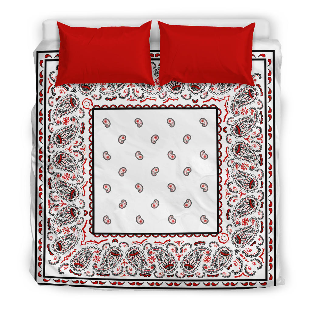 King White Bandana Duvet Cover Set