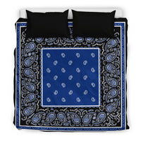 blue and black bandana duvet cover