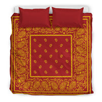 king size Red and Gold Bandana Duvet Cover Set