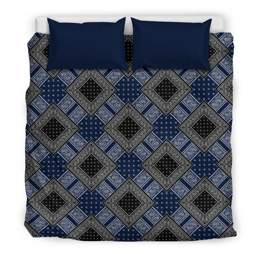 Blue and Black Bandanas DB Duvet Cover Set