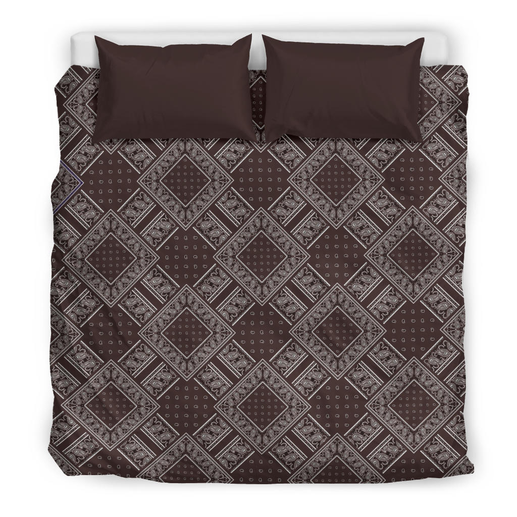 Coffee Brown Bandanas DB Duvet Cover Set