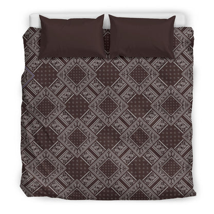 Coffee Brown Bandanas DB Duvet Cover Set
