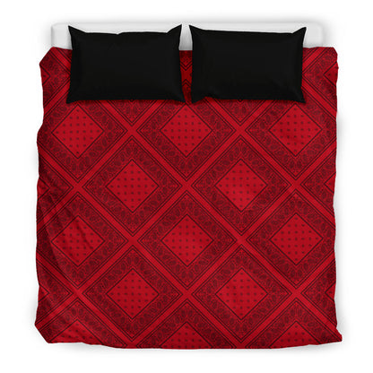 Red and Black Bandanas Duvet Cover Set