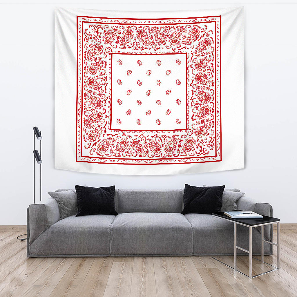 white with red bandana wall tapestry