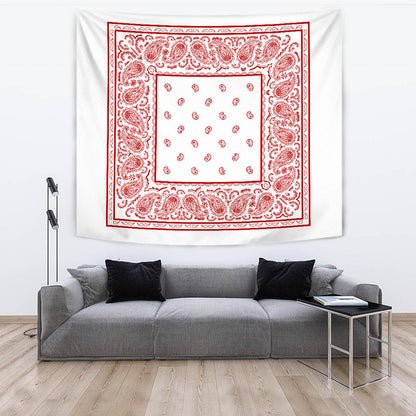 white with red bandana wall tapestry
