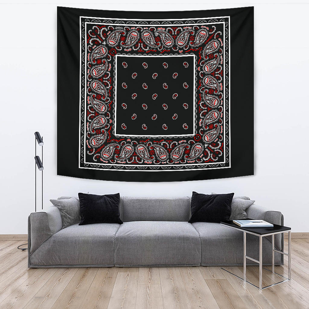 wicked black bandana tapestry