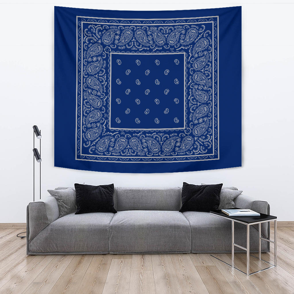 navy with gray wall art tapestry