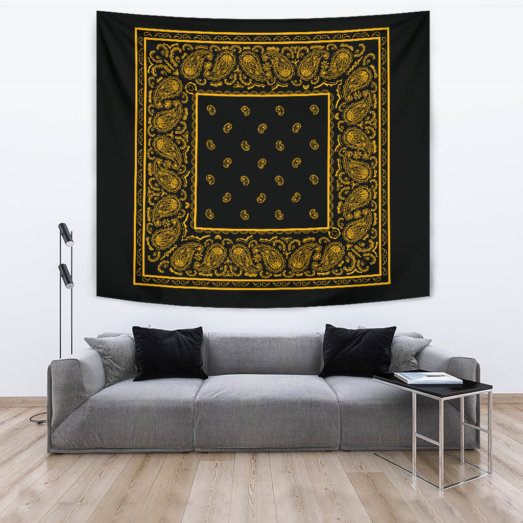 black and gold bandana wall art