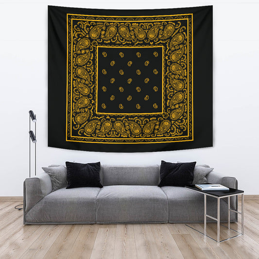 black and gold bandana wall art