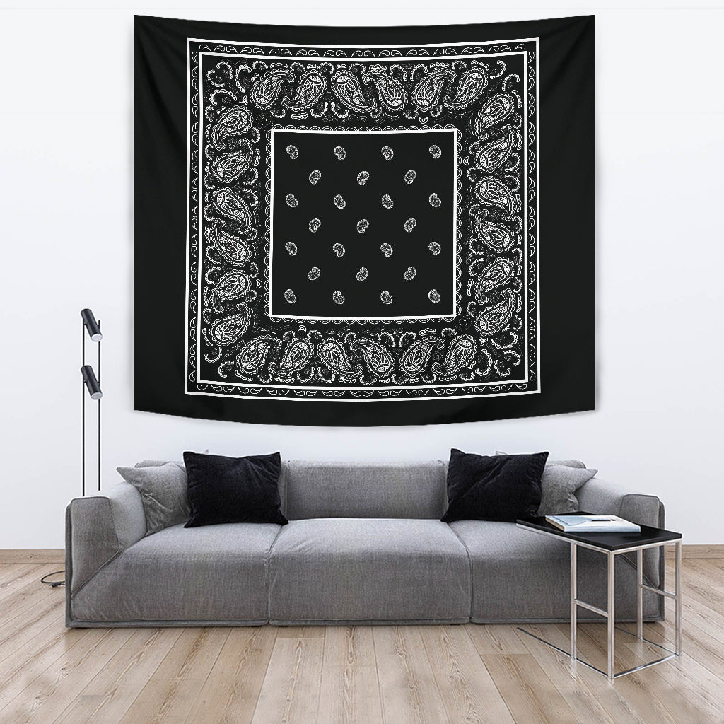 Black Bandana Wall Art Tapestry