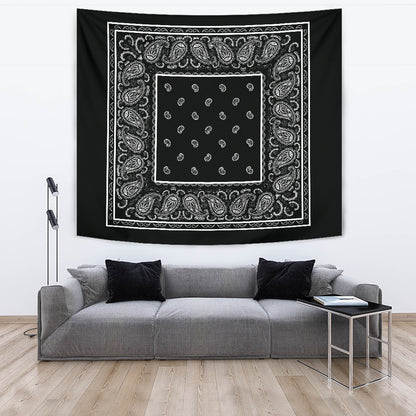 Black Bandana Wall Art Tapestry