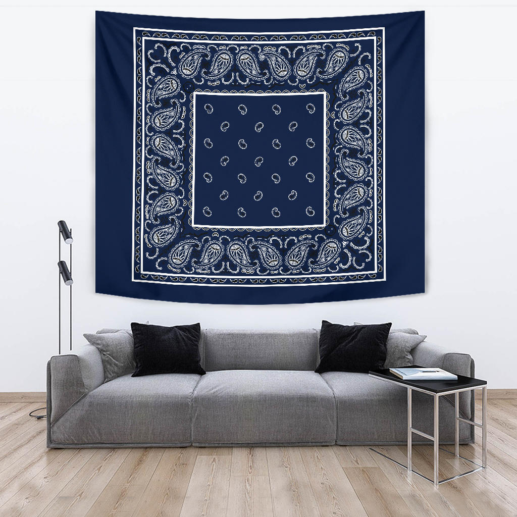Navy Blue Bandana Tapestry