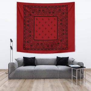 Red with Black Bandana Tapestry