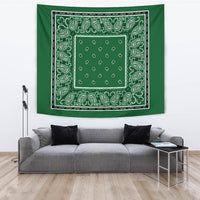 Classic Green Bandana Wall Tapestry