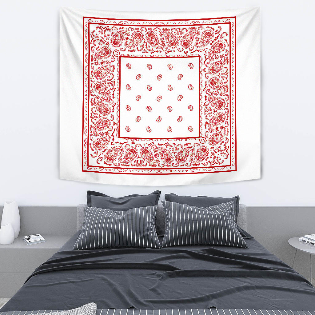white with red bandana wall tapestry
