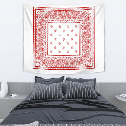 white with red bandana wall tapestry
