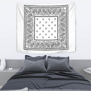 white and black bandana tapestry