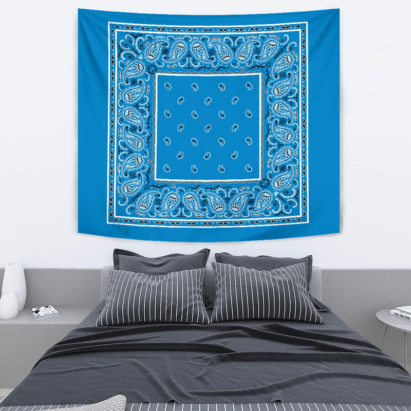 blue wall tapestry