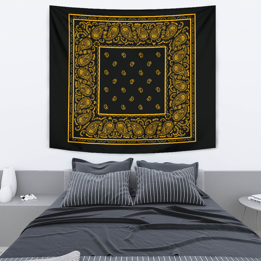 black and gold bandana decor