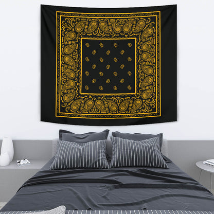 black and gold bandana decor