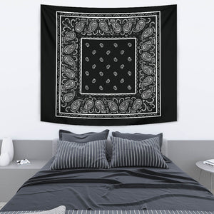 Black Bandana Wall Art Tapestry