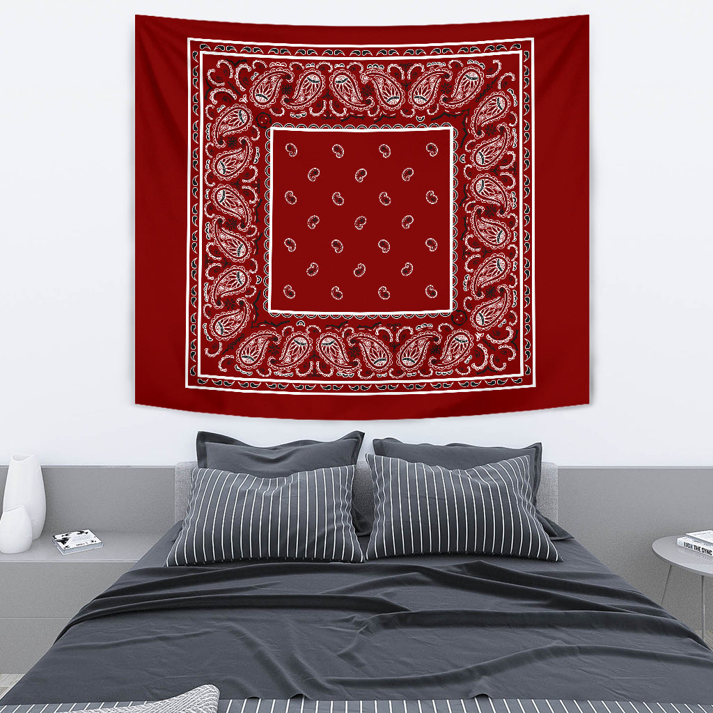 Maroon Bandana Tapestry Wall Art