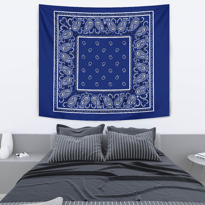 Royal Blue Bandana Tapestry Wall Art