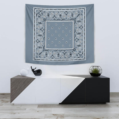 slate blue bandana wall art tapestry