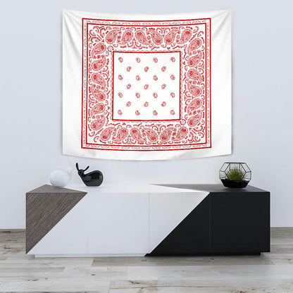 white with red bandana wall tapestry