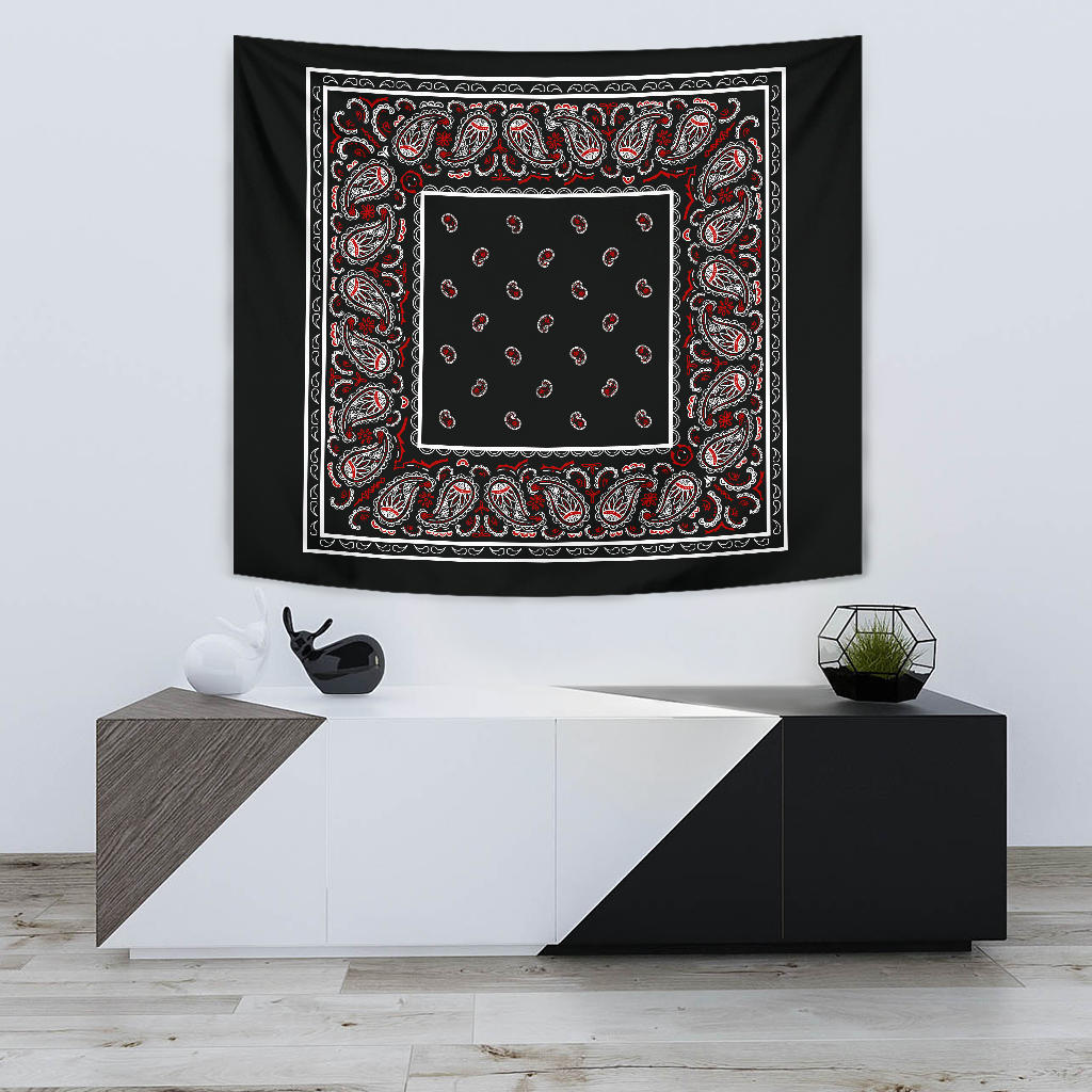 wicked black bandana tapestry
