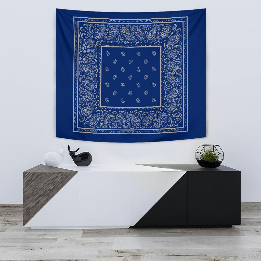 navy with gray wall art tapestry