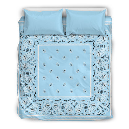Light Blue Bandana Duvet Cover Set