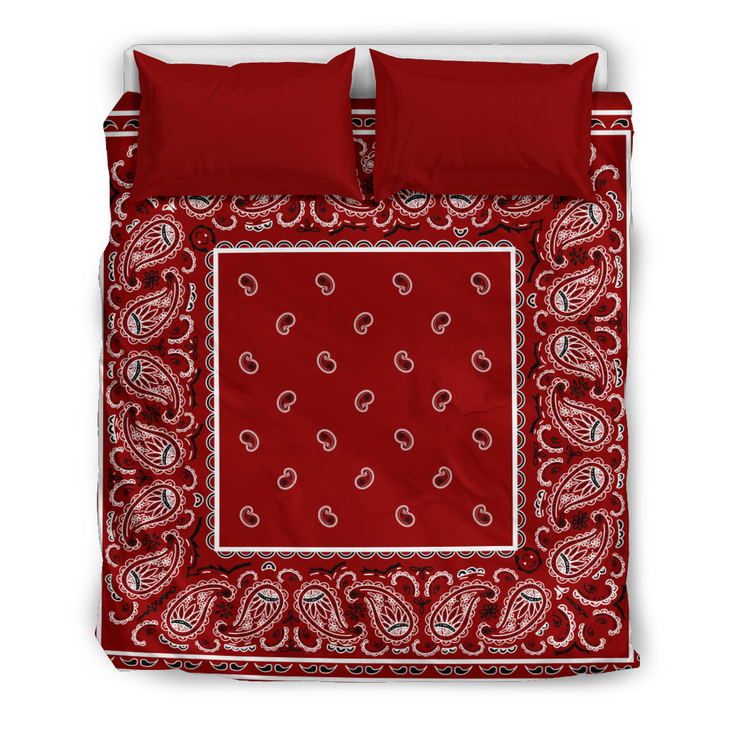 Maroon Bandana Duvet Covet Set