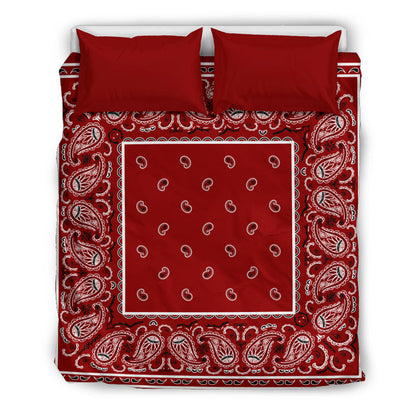 Maroon Bandana Duvet Covet Set