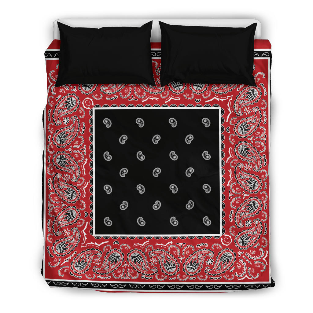 Queen Red and Black Duvet Cover