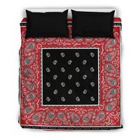 Queen Red and Black Duvet Cover