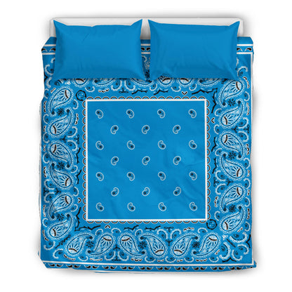 Sky Blue Bandana Duvet Cover Set