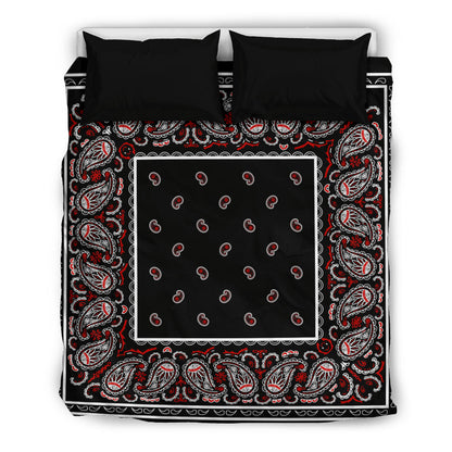 Black Bandana Duvet Cover Set