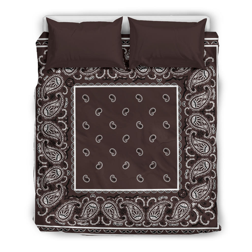 Queen Coffee Brown Duvet Cover Set