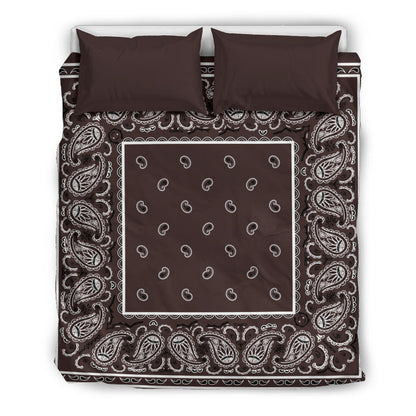 Queen Coffee Brown Duvet Cover Set
