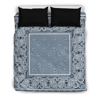 Slate Blue Bandana Duvet Cover Set