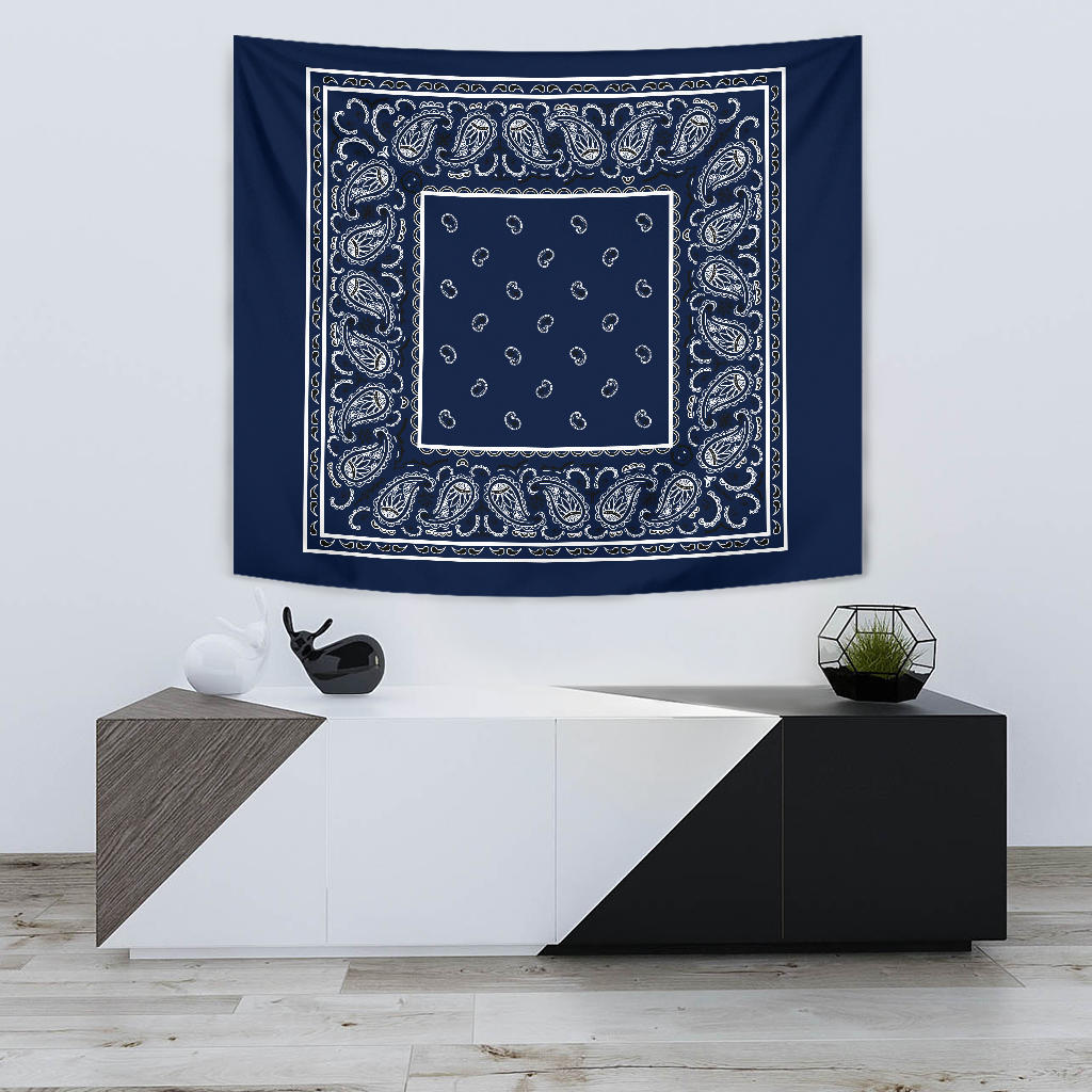 Navy Blue Bandana Tapestries