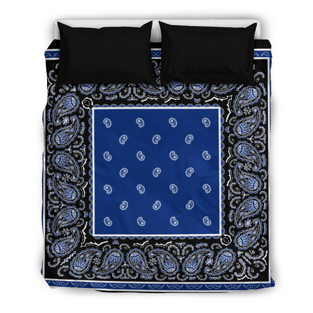 blue black bandana duvet