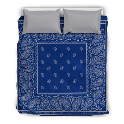 blue and grey bandana duvet
