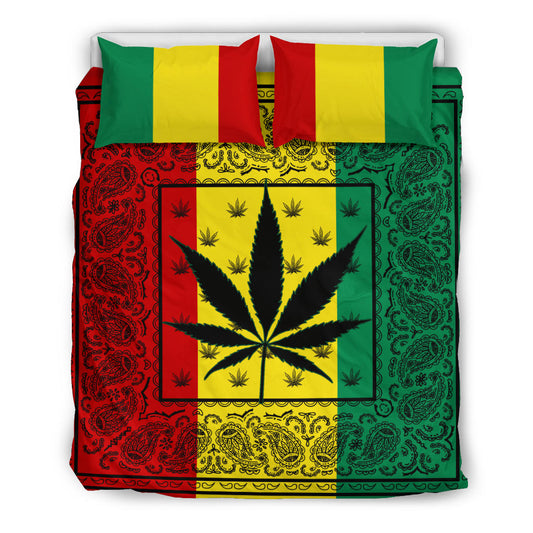 Rasta Pot Leaf Bandana Duvet Cover Sets